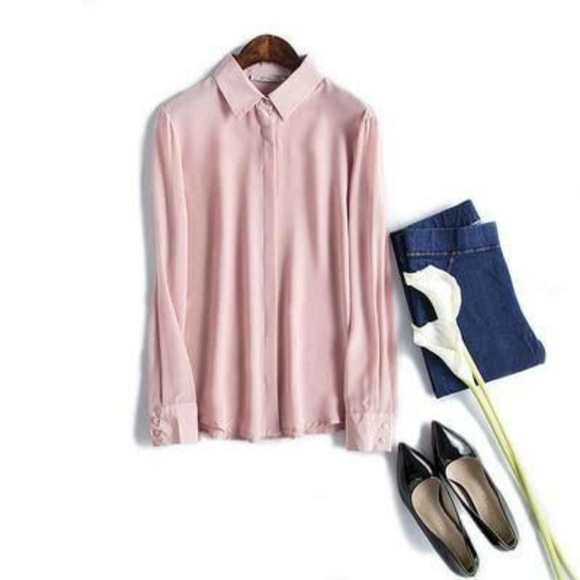 New Anthro MAUDE VIVANTE Nude Oversize Oxford Top Button Down Collared - Picture 3 of 9